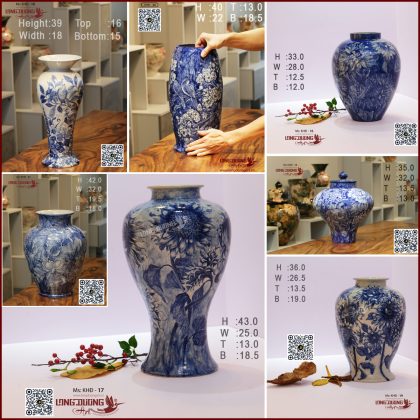 Gốm KHĐ Cao cấp – Men lam (Luxury KHD ceramic – Blue enamel)